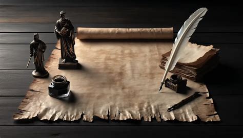 Scriba seduto che scrive su pergamena