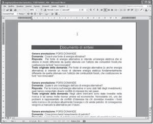 infografica che riassume la struttura e le aree tematiche del Documento di Sintesi