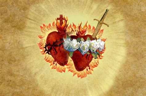 Illustrazione del Cuore Immacolato di Maria trafitto da spine