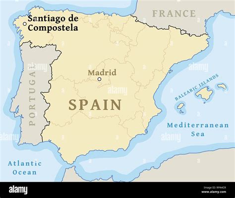 Mappa del centro di Santiago de Compostela con evidenziate le aree principali