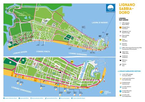 Mappa della zona di Lignano Pineta con l'ubicazione dell'Hotel Abbazia e i principali punti di interesse nelle vicinanze