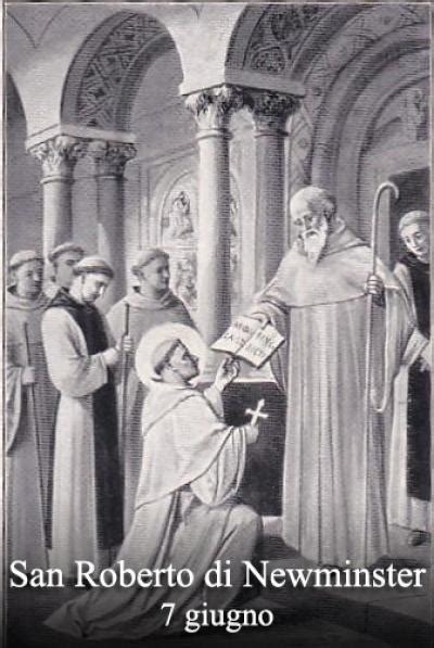 Rappresentazione di San Roberto di Newminster con monaci cistercensi