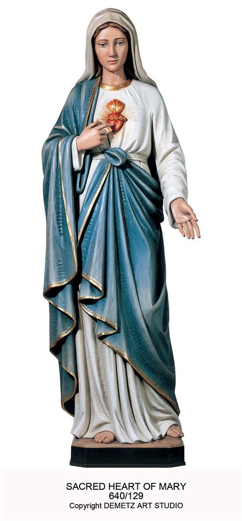 Thematic photo of the Immaculate Heart of Mary statue in a church