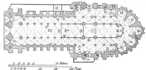 Pianta architettonica della Cattedrale di Sant'Antonio Abate con evidenziate le sezioni interne e il presbiterio inclinato.