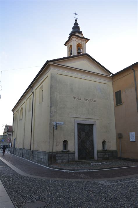 Fotografia esterna del Santuario di Santa Maria Nascente ad Arconate, con un tocco di natura circostante