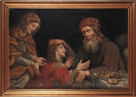illustrazione biblica di Giacobbe che benedice Manasse ed Efraim