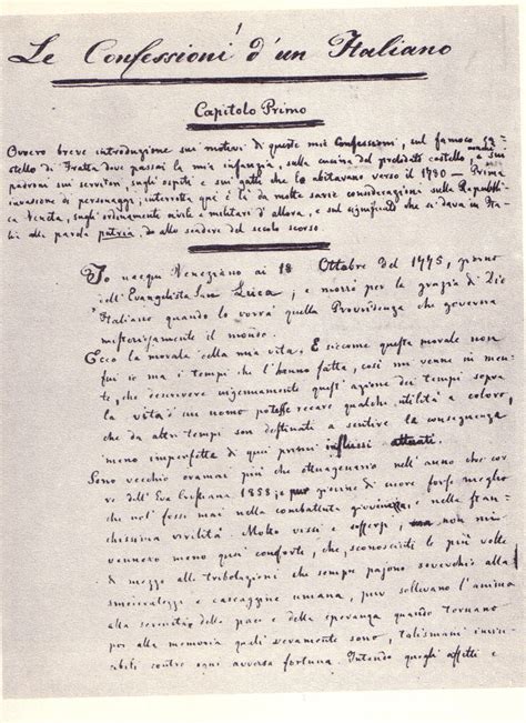 Manoscritto originale de Le Confessioni d'un italiano di Ippolito Nievo