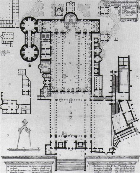 Antica pianta o ricostruzione architettonica della basilica di Santa Maria in Domnica