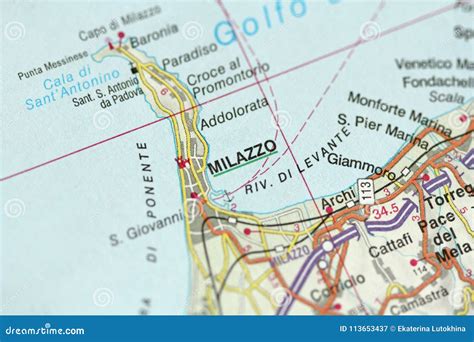 Mappa di Milazzo con evidenziata la zona di Santo Pietro