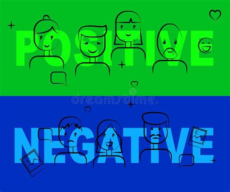 Illustrazione di persone che si scambiano parole positive e negative, con cuori e nuvole nere