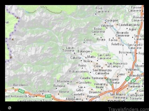 Mappa storica di Lanzo Torinese con indicazione delle prime opere di Federico Albert