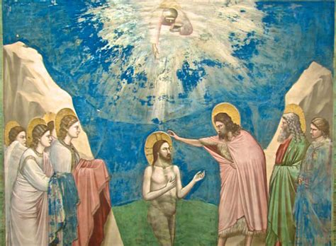 Battesimo di Gesù con la colomba e la voce dal cielo