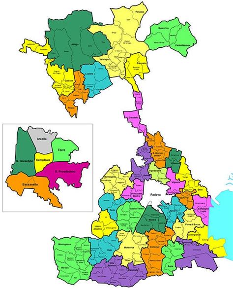 mappa della Diocesi di Padova