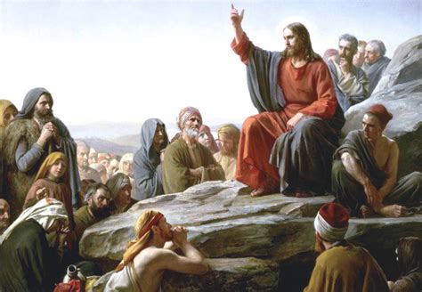 Gesù che pronuncia il discorso della montagna, illustrazione biblica
