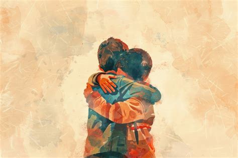 Illustrazione di un abbraccio che simboleggia protezione e amore