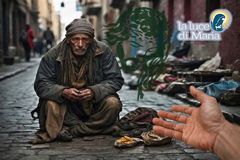 Un'immagine di Gesù che accoglie un povero, simboleggiando la vicinanza divina e la promessa di salvezza.