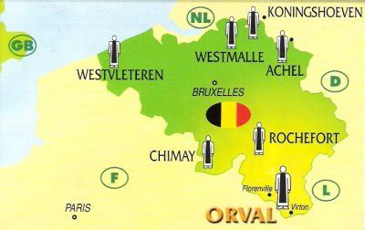 Mappa delle abbazie trappiste del Belgio