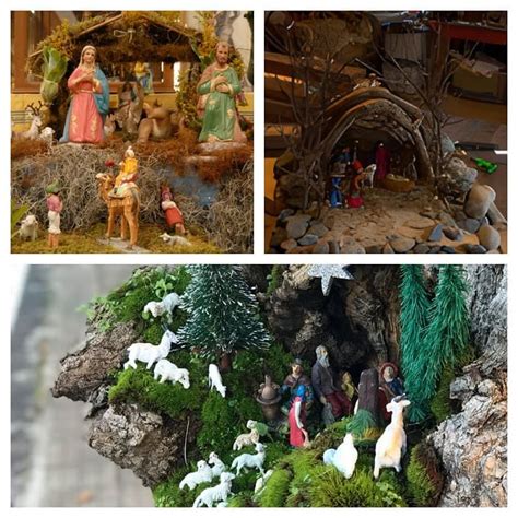 Presepe natalizio in preparazione con statuine