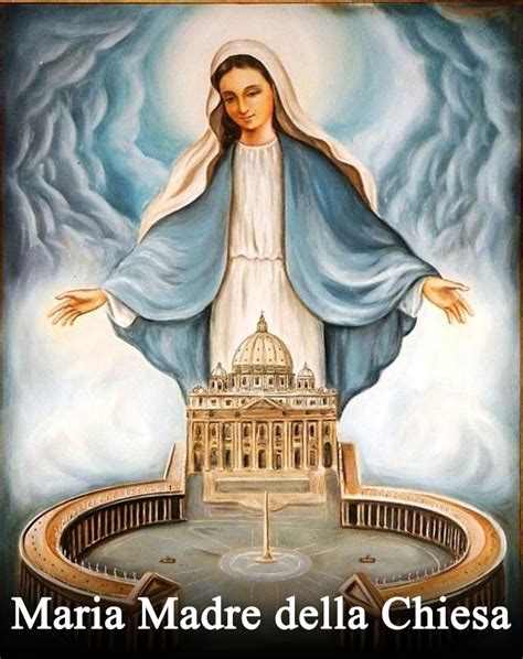 Illustrazione di Maria come Madre della Chiesa con il popolo di Dio