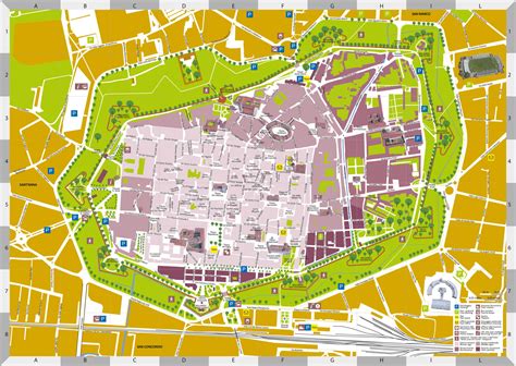 Mappa storica di Lucca nel XVI secolo che mostra il convento di S. Frediano o ritratto di Pietro Martire Vermigli