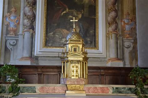 schema della collocazione ideale del tabernacolo in una chiesa moderna