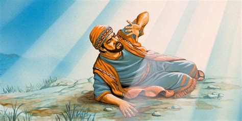 Illustrazione del momento della folgorazione di Saulo sulla via di Damasco