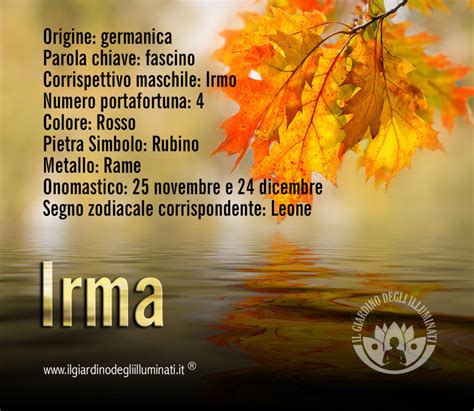 Thematic photo of a greeting card or festive decoration for an onomastico with the name Irma