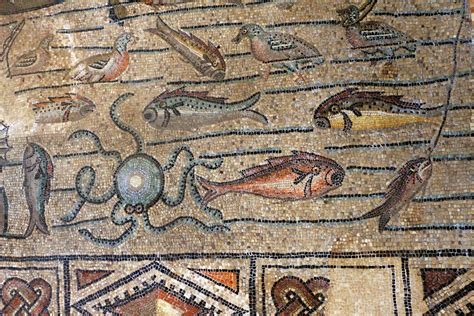 Mosaici dell'Aula Sud della Basilica di Aquileia con raffigurazioni paleocristiane