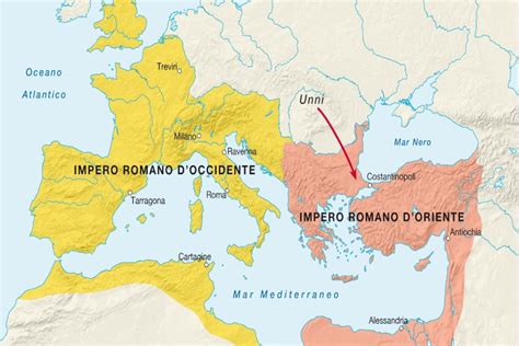 Mappa dell'Impero Romano d'Oriente e d'Occidente