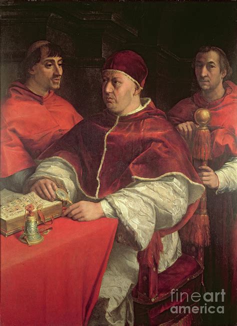 Historical painting of Pope Leo X with cardinals