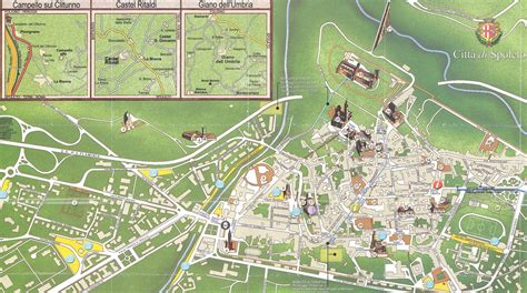 Mappa storica dell'area di Spoleto con indicazione delle chiese altomedievali
