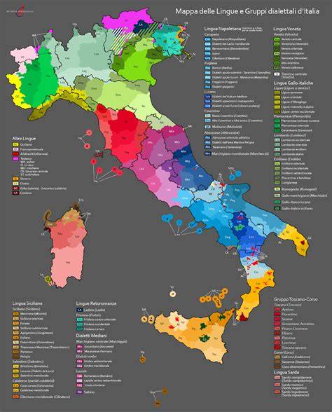 Mappa delle regioni linguistiche e dialetti in Germania medievale
