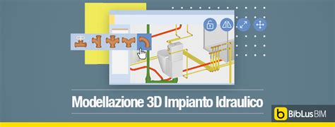 Modello 3D di un impianto idraulico integrato in un progetto architettonico