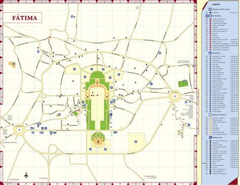 Mappa del Portogallo con evidenziata Fatima e schemi delle apparizioni