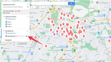 Esempi di annotazioni degli studenti sulla mappa Google My Maps per l'inquinamento luminoso