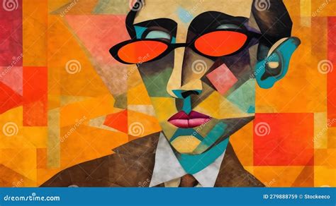 Schema di un'opera futurista o cubista con elementi geometrici e dinamici