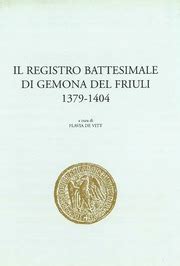 Registro battesimale antico di Gemona (pagina esemplare)