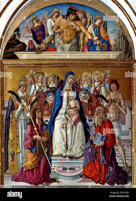 Pala d'altare della Madonna in trono con angelo musicante e santi nella Chiesa di San Nicolò a Treviso