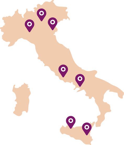 Mappa delle sedi delle Scuole Preziosine in Italia