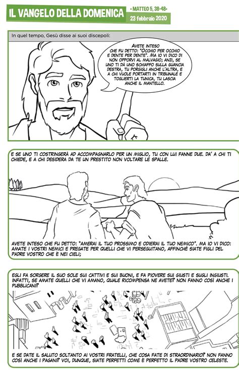 Illustrazione di un Vangelo a fumetti con scene bibliche pasquali
