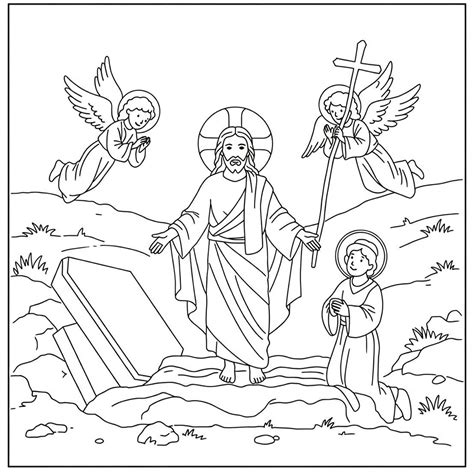 Disegni da colorare di scene della Passione e Resurrezione di Gesù