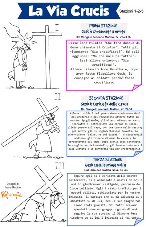Illustrazione di un percorso della Via Crucis semplificato per bambini