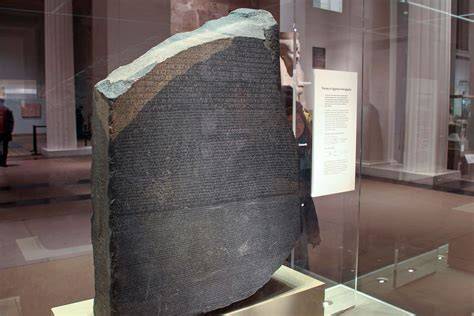 Foto della Stele di Rosetta al British Museum