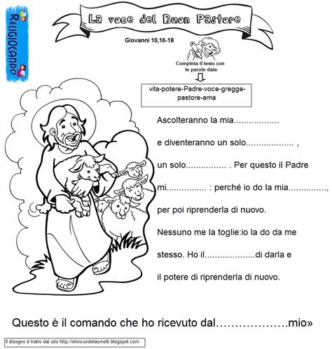 Scena della parabola del Buon Pastore con bambini che ascoltano attentamente