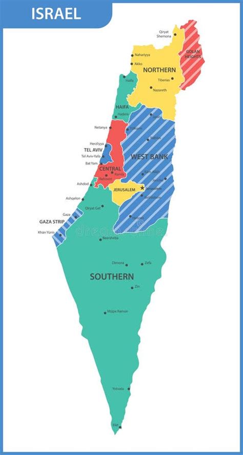 Mappa politica e culturale di Israele con le sue diverse regioni