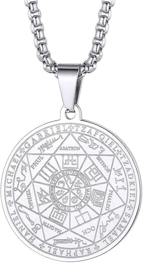Talismano del Sigillo dei Sette Arcangeli in acciaio inox nero