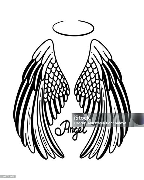 illustrazione di un neonato vestito da angelo con ali e aureola, circondato da nuvole