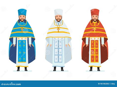 Illustrazione degli abiti talari dei diversi gradi del clero cattolico (Papa, Cardinale, Vescovo, Monsignore, Sacerdote di rito latino e bizantino)
