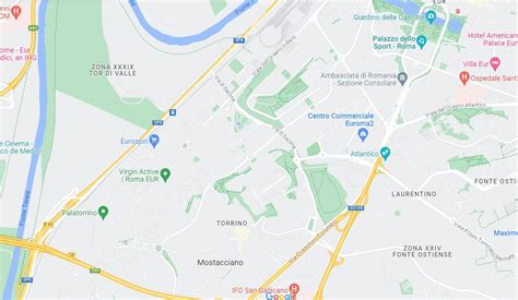 Mappa del quartiere Torrino con la posizione della Parrocchia San Giovanni Battista de la Salle