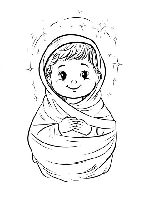 Collezione di disegni da colorare della Natività con Gesù Bambino